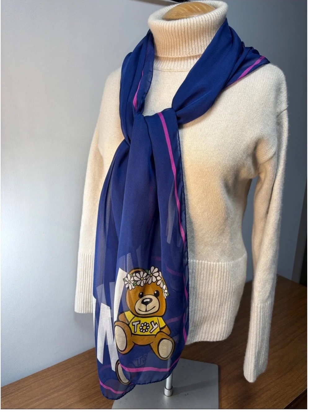 MOSCHINO Silk Signature Scarf.